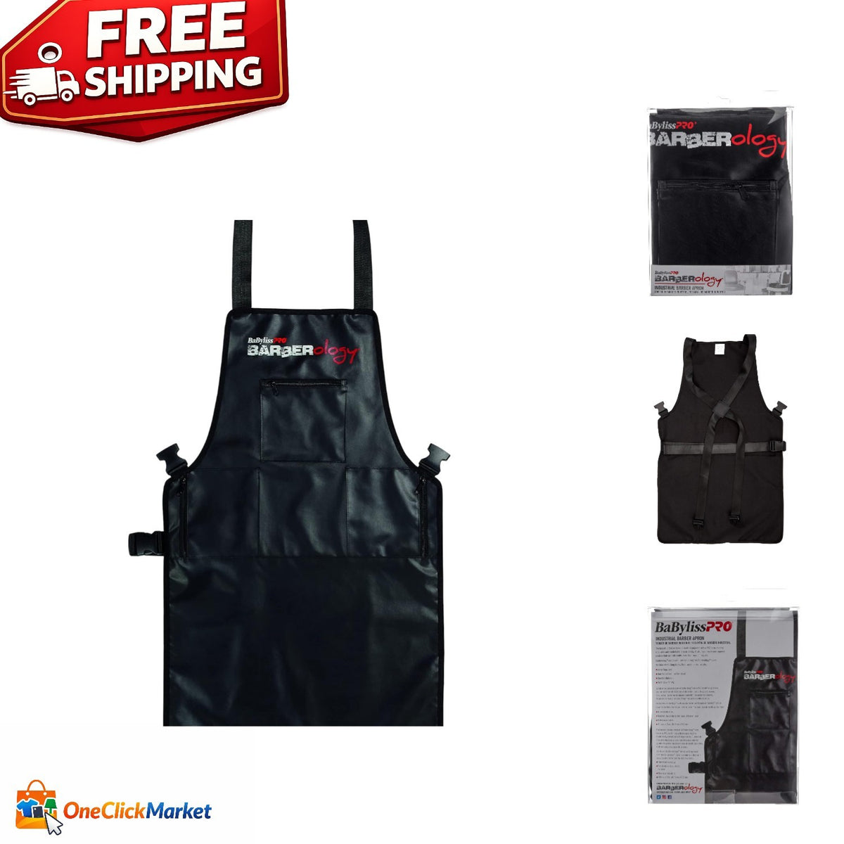 Professional Barber Apron Black Polyester with PVC Base Protection