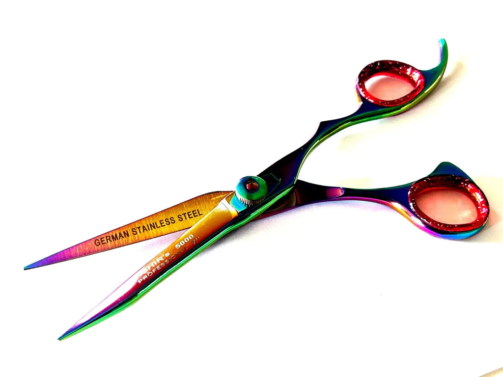 7-Inch Hairdressing Barber Scissors Shears Multi-Color Stainless Steel