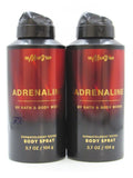 Men's Body Spray Adrenaline 3.7 oz Lot of 2 - Fresh Fragrance