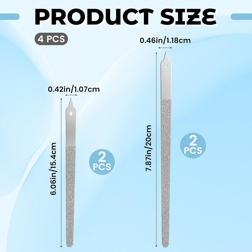 Diamond Deb Nail File Double Sided Stainless Steel Nail Buffer - Fine Grit