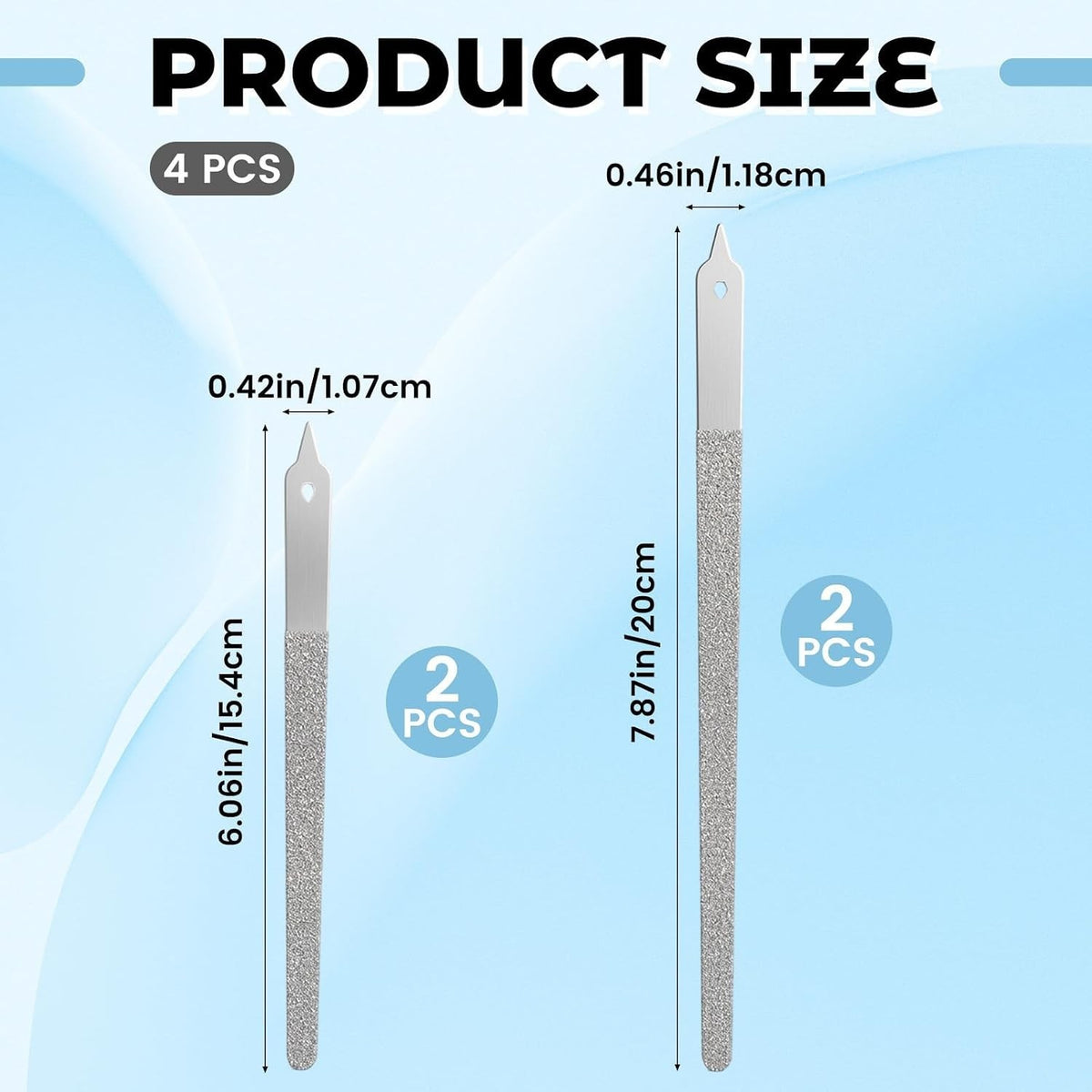 Diamond Deb Nail File Double Sided Stainless Steel Nail Buffer - Fine Grit