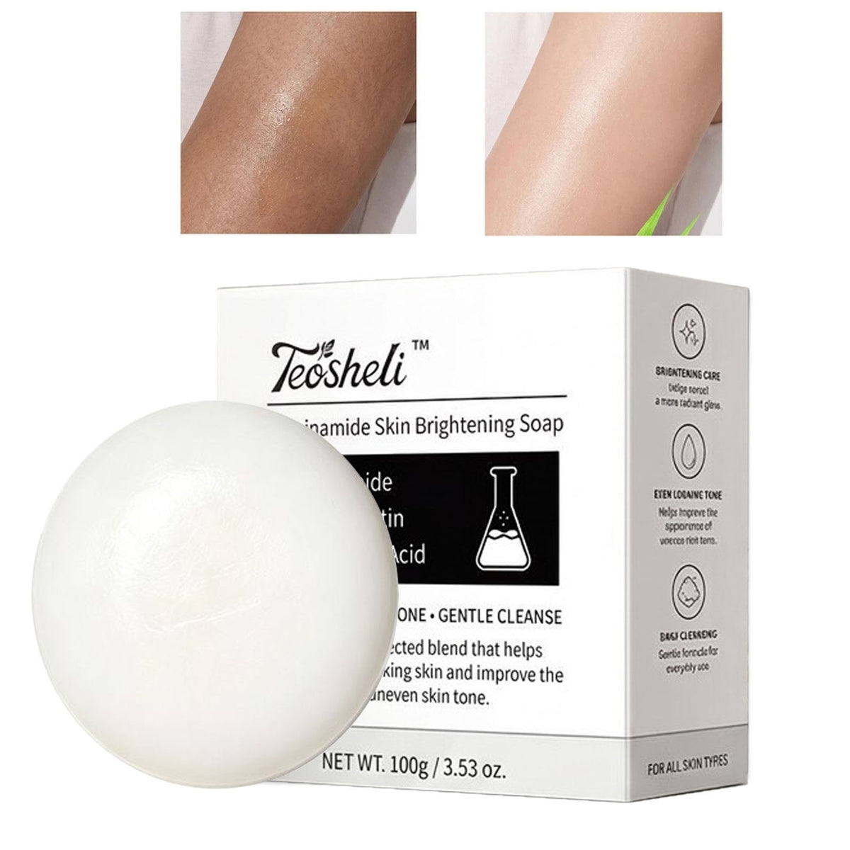 Niacinamide Alpha-Arbutin Tranexamic Acid Skin Cleansing Soap Bar for Face & Body