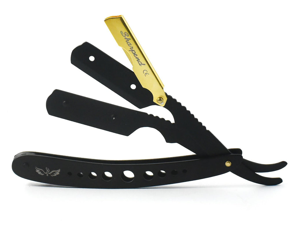 Professional Barber Straight Edge Razor with 100 Blades - Folding Shaving Knife