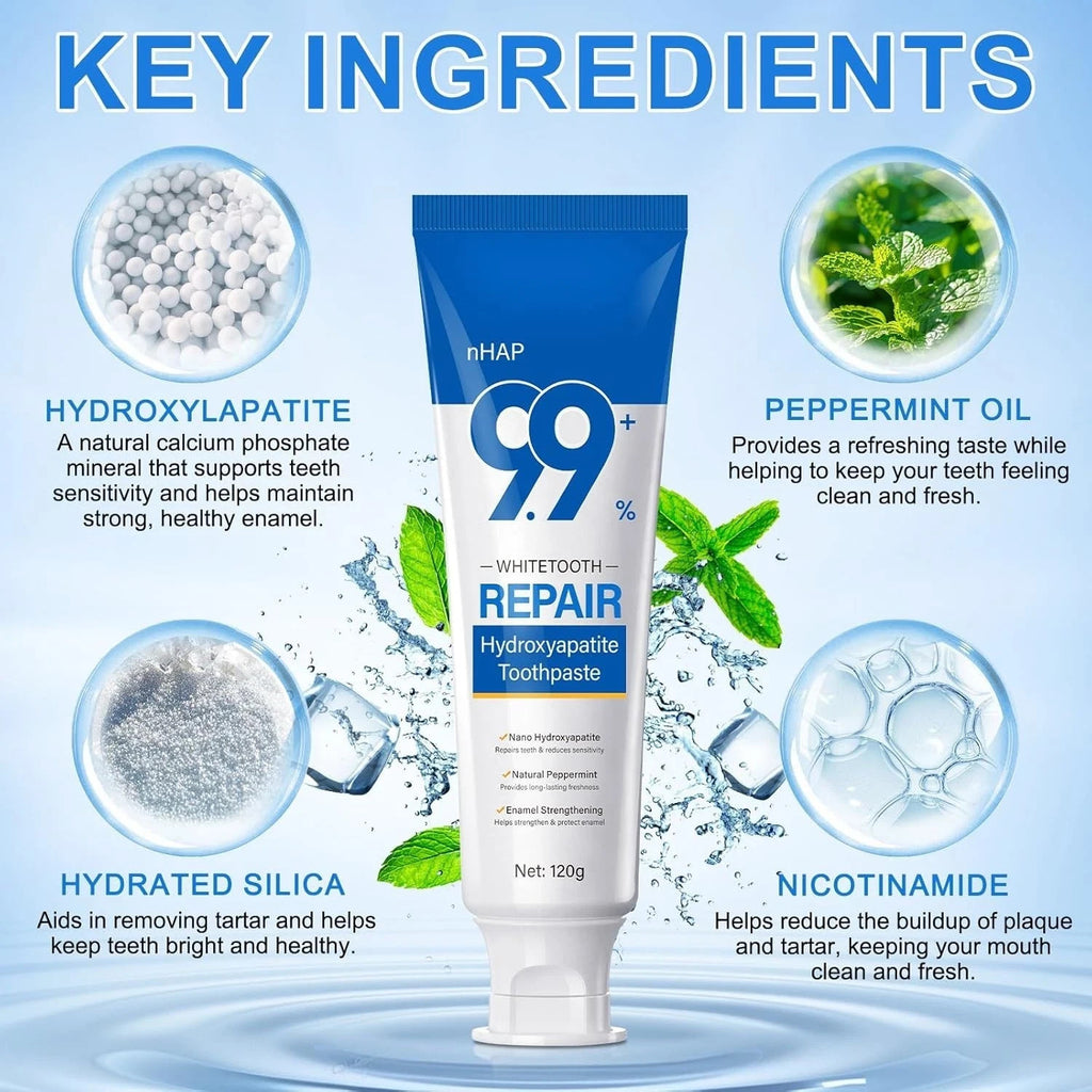 Nano Hydroxyapatite Toothpaste for Enamel Repair & Sensitivity Relief - 4.23 Oz