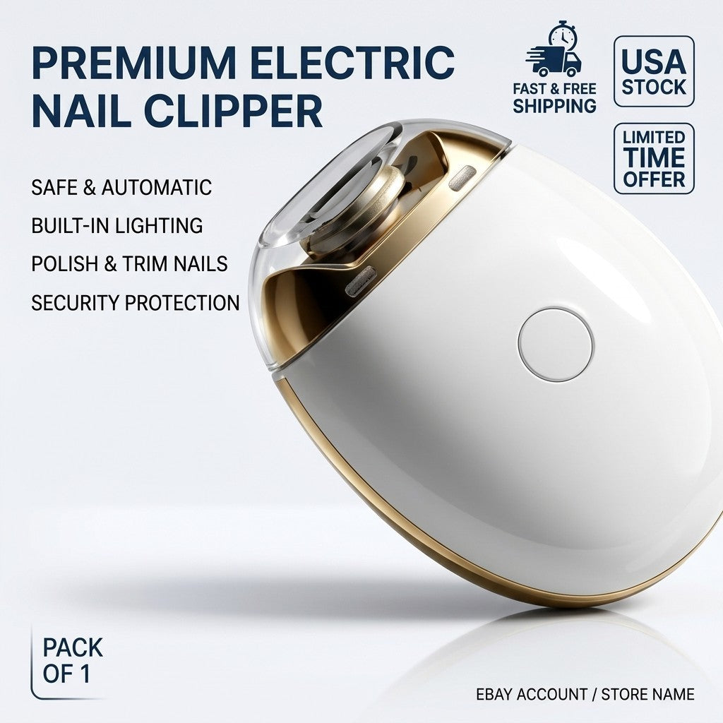 Electric Toe Nail Clippers for Thick Nails Rechargeable Trimmer with LED Light