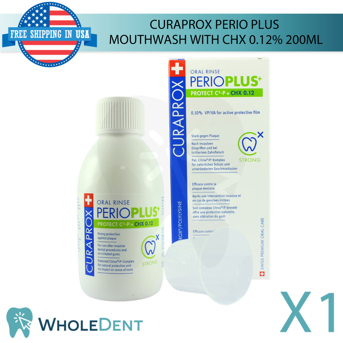 Dental Mouthwash with Chlorhexidine 0.12% - Antibacterial Oral Care 200ml