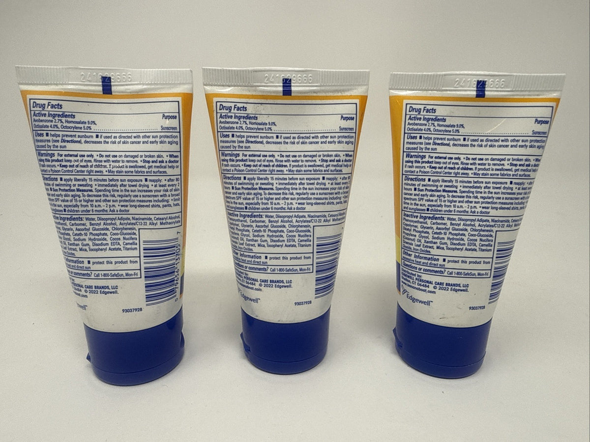 SPF 50 Sunscreen Lotion with Vitamins C & B3 - Pack of 3, 4.5 Oz