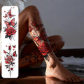 Waterproof Temporary Tattoos - Red Butterfly & Rose 2 Sheets