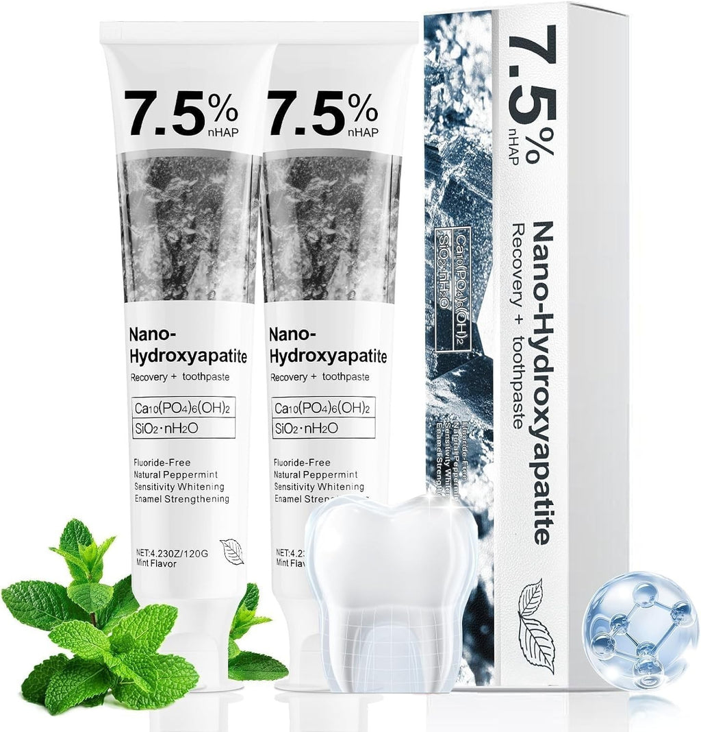 Nano Hydroxyapatite Toothpaste 7.5% Fresh Mint - Pack of 2