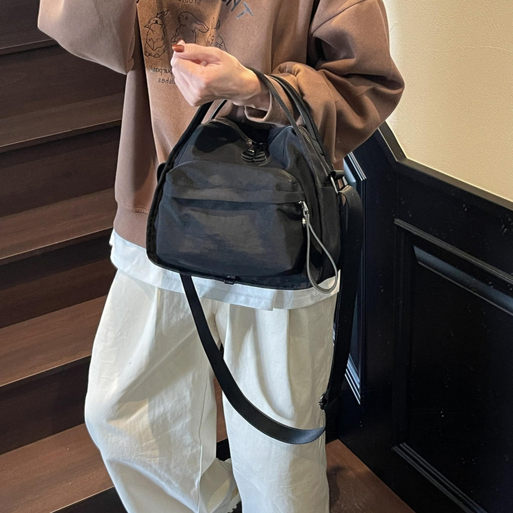 Nylon Crossbody Bag for Women with Front Pocket - Trendy Shoulder Hobo Purse
