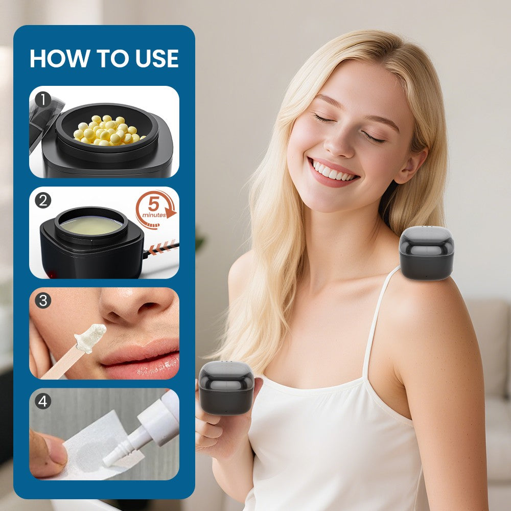 Nose and Ear Waxing Kit with Beans - Painless Hair Removal for Men & Women