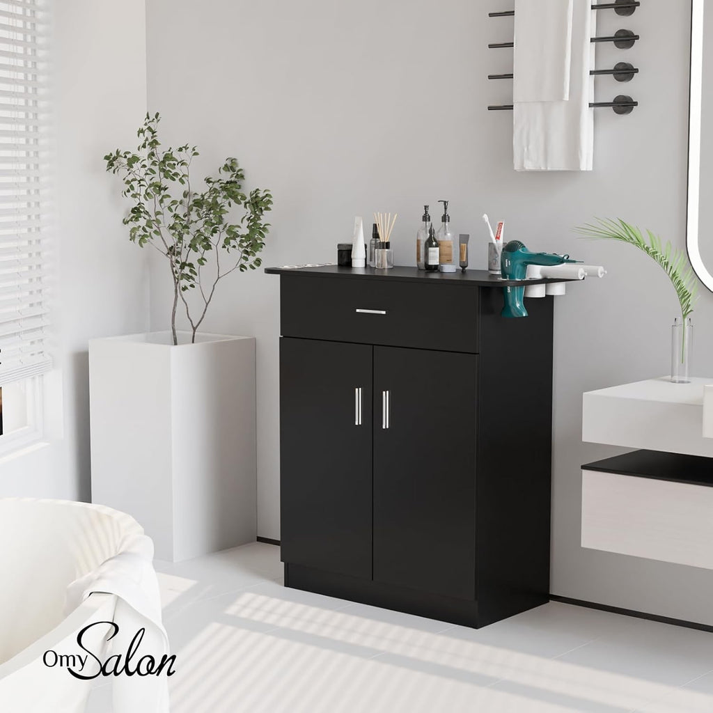 Salon Hair Styling Station with Storage Cabinet & Drawers – Professional Barber & Beauty Equipment