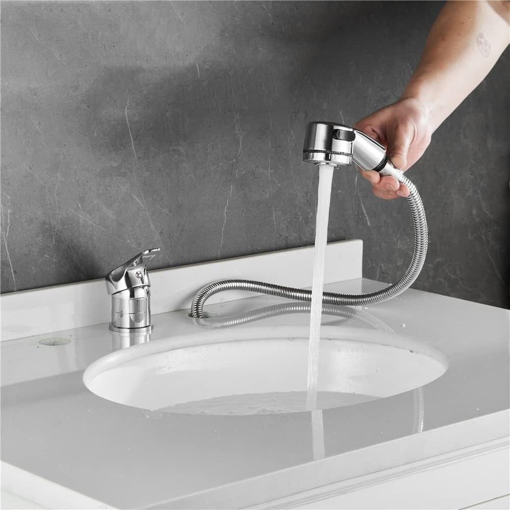 Salon Shampoo Bowl Faucet with Adjustable Shower Spray Chrome Finish