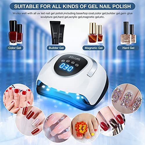 220W LED UV Nail Dryer with LCD Touch Screen for Gel Polish Fast Curing