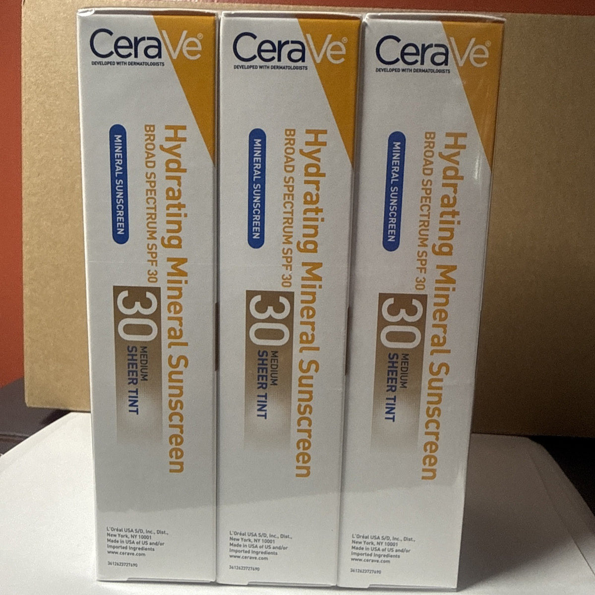3-Pack Mineral Sunscreen SPF 30 Medium Sheer Tint - Broad Spectrum, 1.7 oz