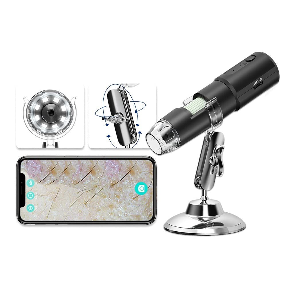 Wireless Skin & Hair Analyzer with Dual Probes & 1080P UV Magnifier