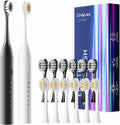 Electric Toothbrush Set with 12 Replacement Heads - Rechargeable, 6 Modes, Waterproof