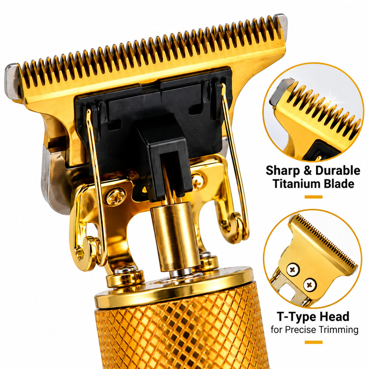 2 Pack USB Rechargeable Cordless Hair & Beard Trimmers Gold