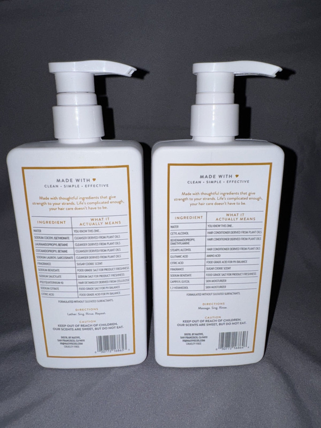 Native Holiday Shampoo & Conditioner Set - Sugar Cookie Scent, 8.25 Fl Oz Each
