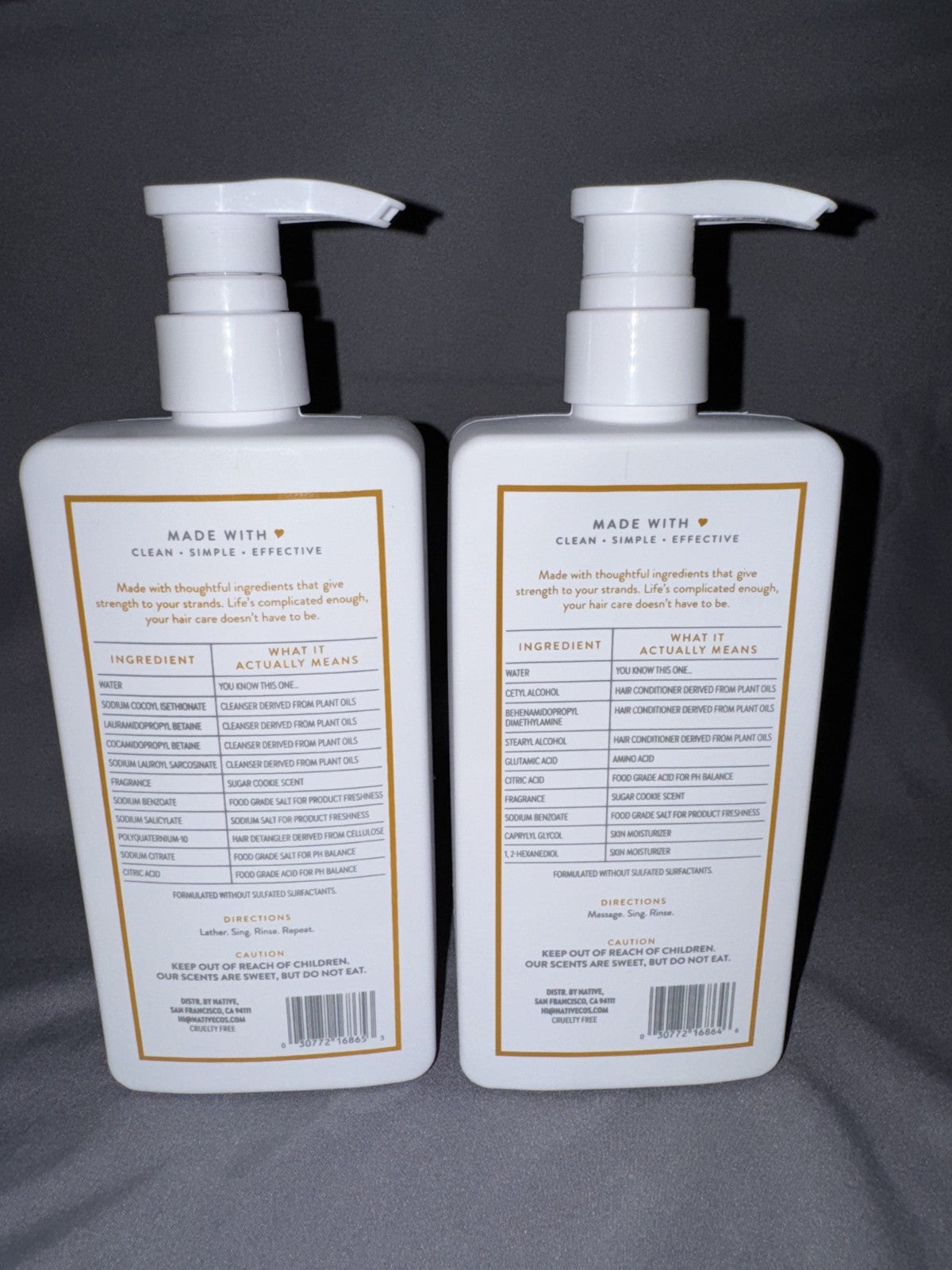 Native Holiday Shampoo & Conditioner Set - Sugar Cookie Scent, 8.25 Fl Oz Each