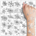 Glitter Silver Snowflake Temporary Tattoos – 140 Individual Sheets