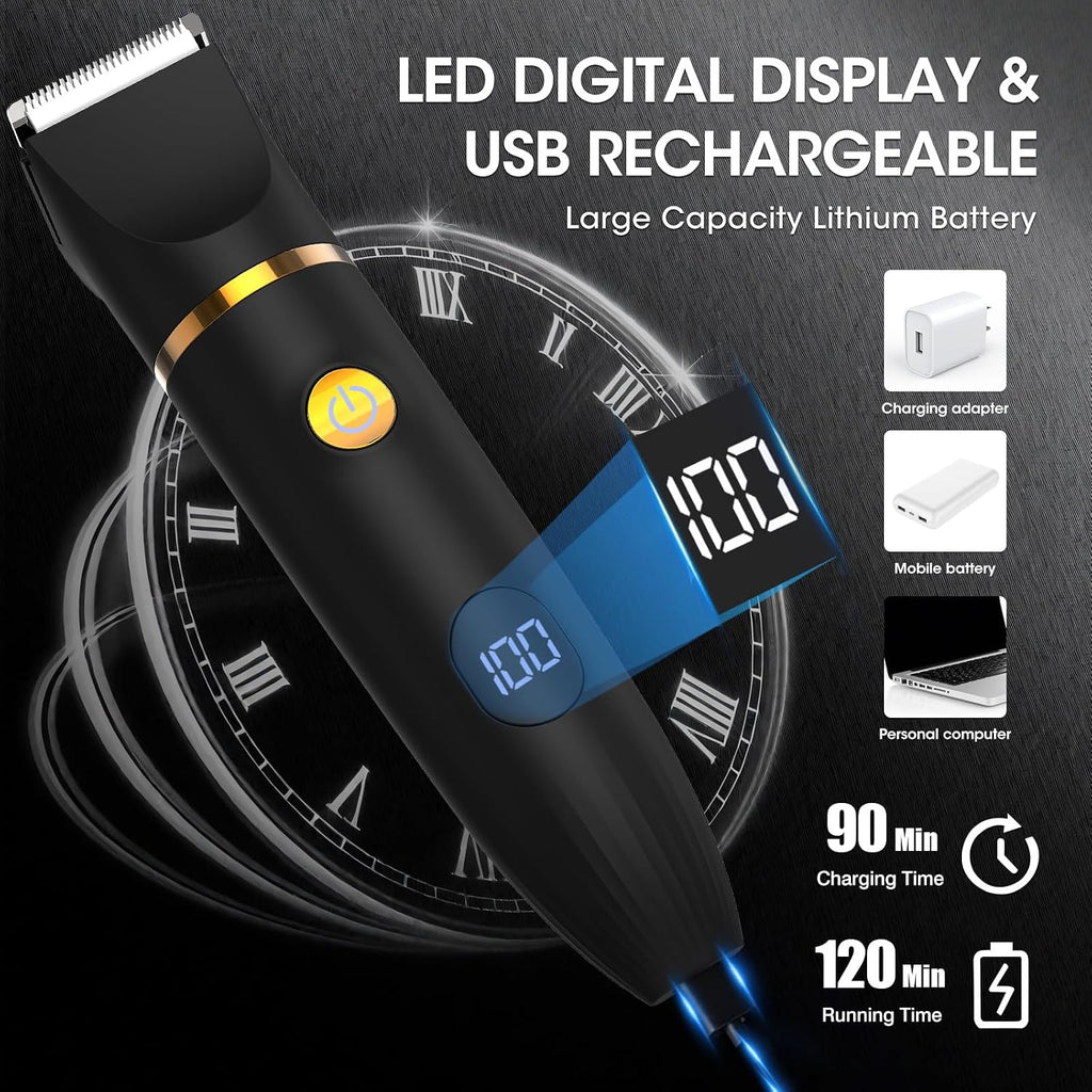 Men's 3-in-1 Body Hair Trimmer Grooming Kit Waterproof & Rechargeable
