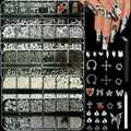 Silver Nail Art Decorations Kit with Imitation Diamonds and 3D Accessories