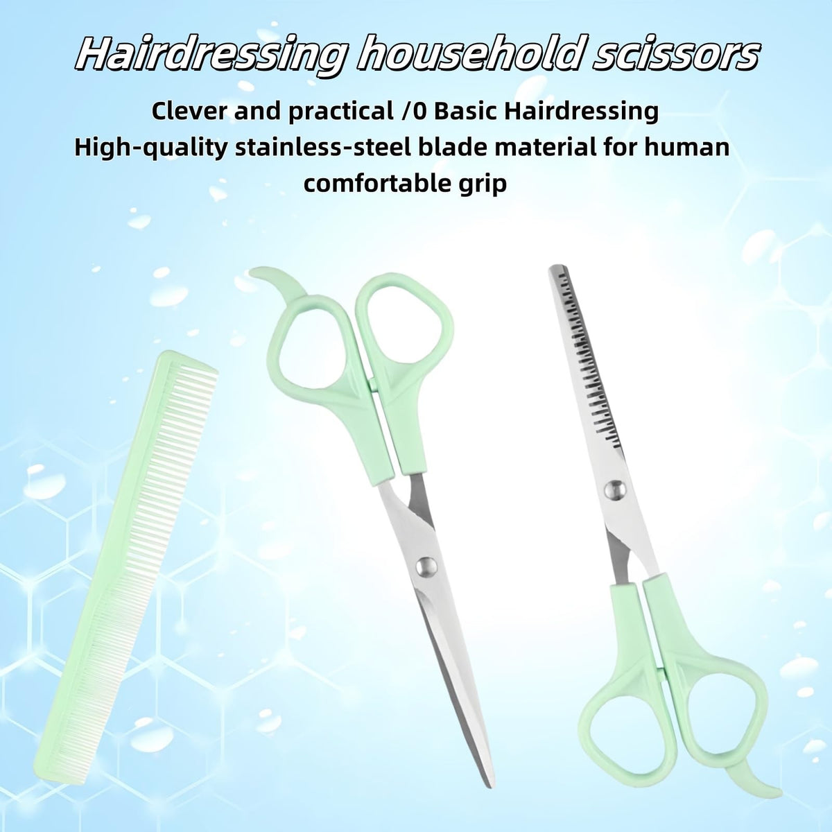 Professional Stainless Steel Hair Cutting Shears Set with Thinning Scissors & Comb