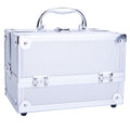 Aluminum Makeup Train Case with Mirror and Handle - Jewelry & Cosmetic Storage