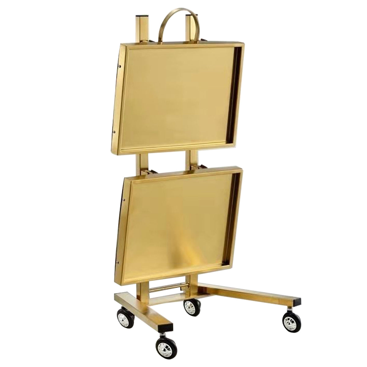 2-Tier Salon Trolley Cart with Wheels - Space-Saving Beauty & Spa Storage