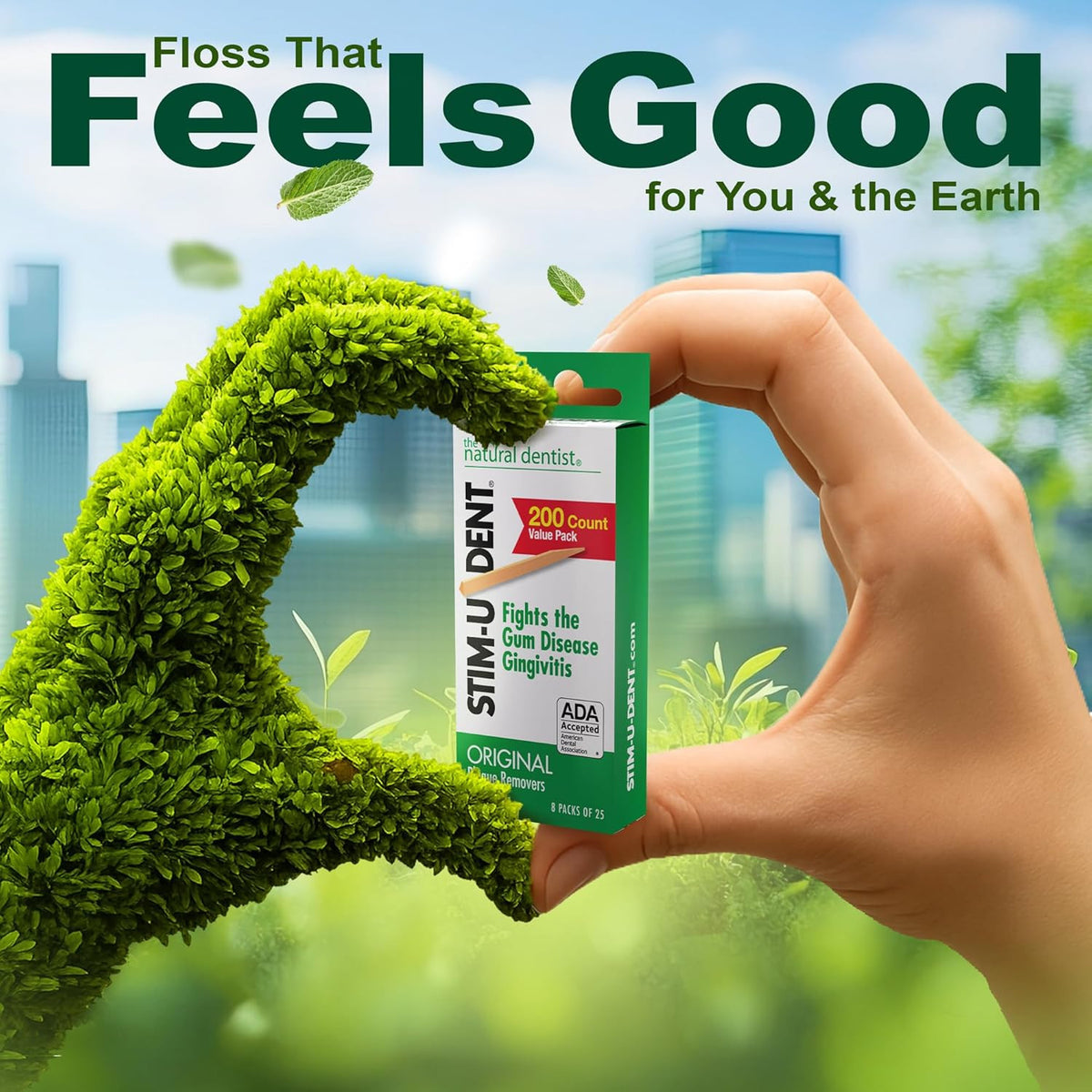 Dental Picks Mint Floss Picks for Oral Hygiene, Wooden Toothpicks for Food