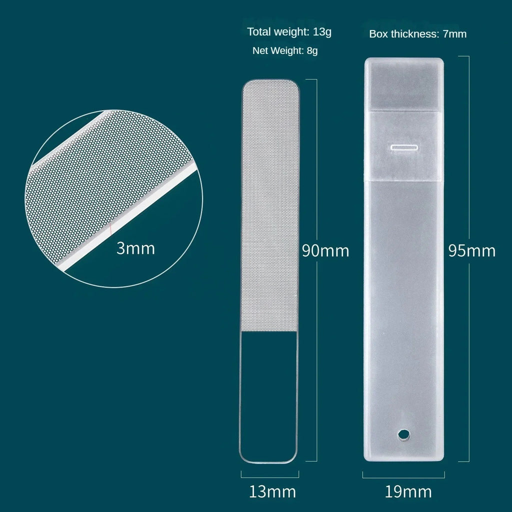 Nano Glass Nail File Manicure Pedicure Tool with White Box - Square