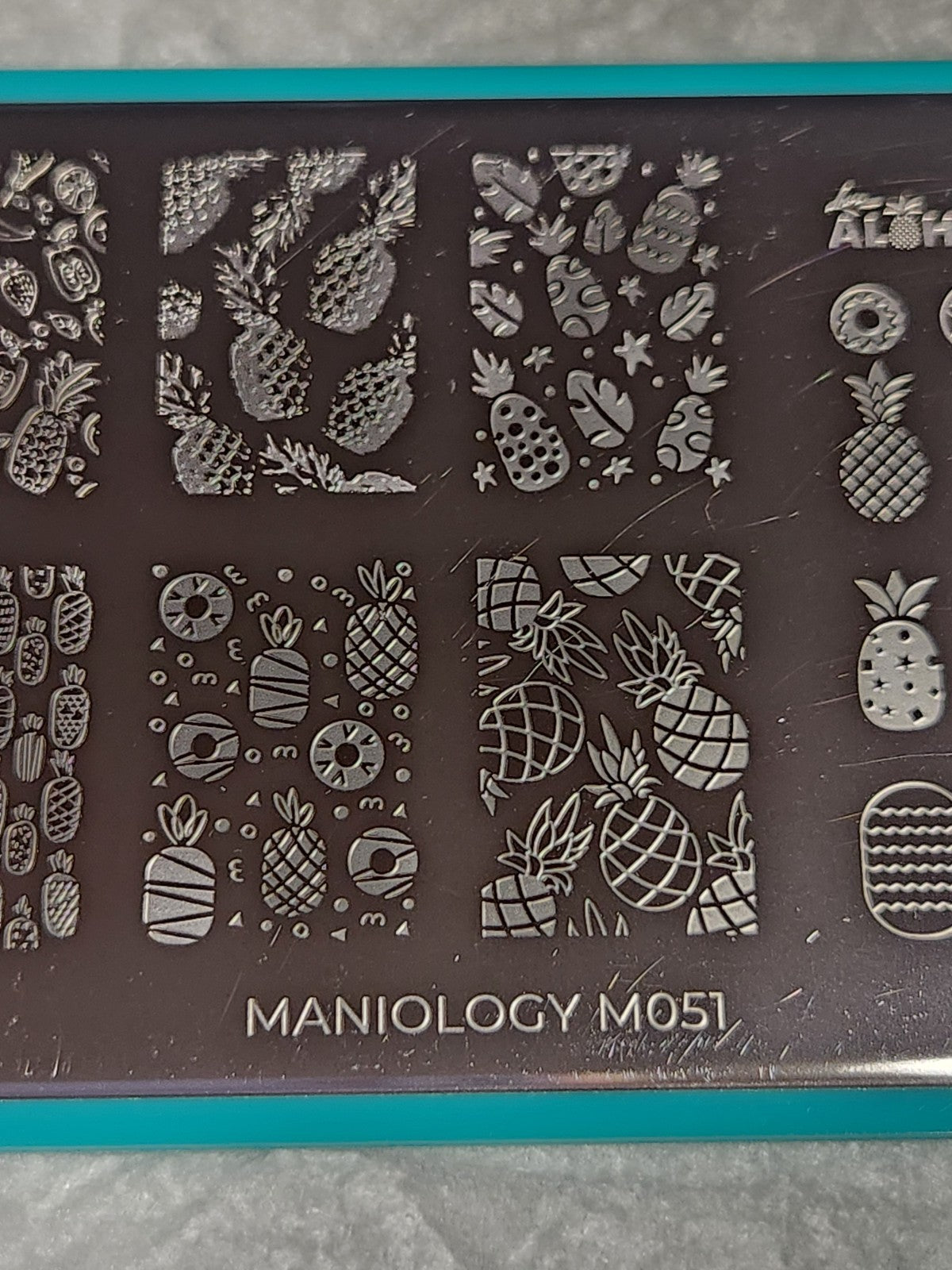 Maniology Nail Stamping Plate M051 Aloha Pineapples Nail Art Tool