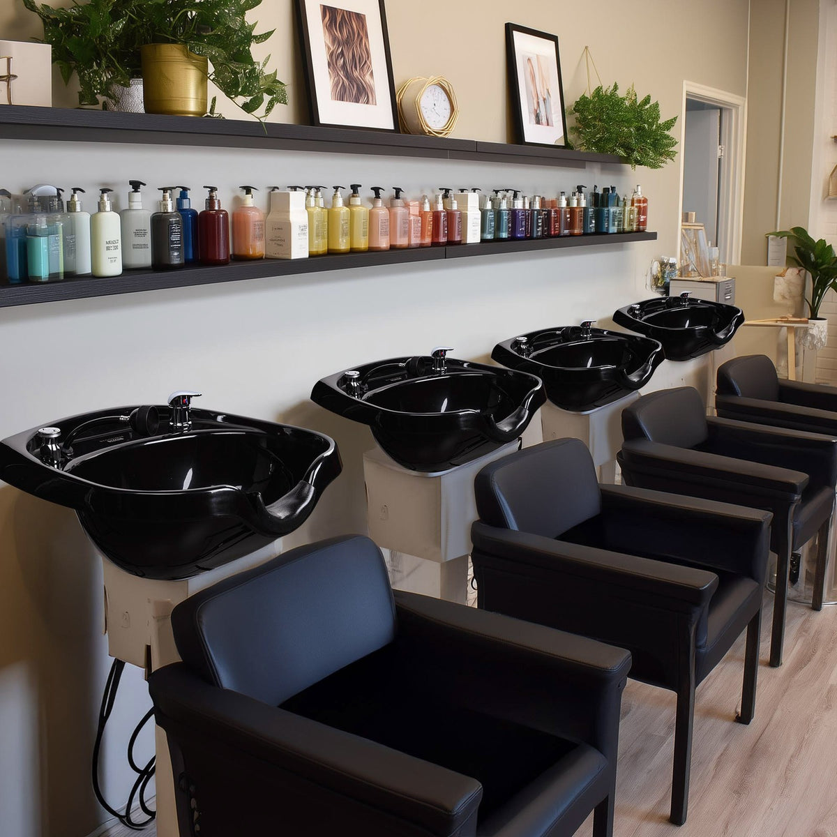 Wall-Mounted Shampoo Bowl Sink Kit with Neck Rest for Salons & Home