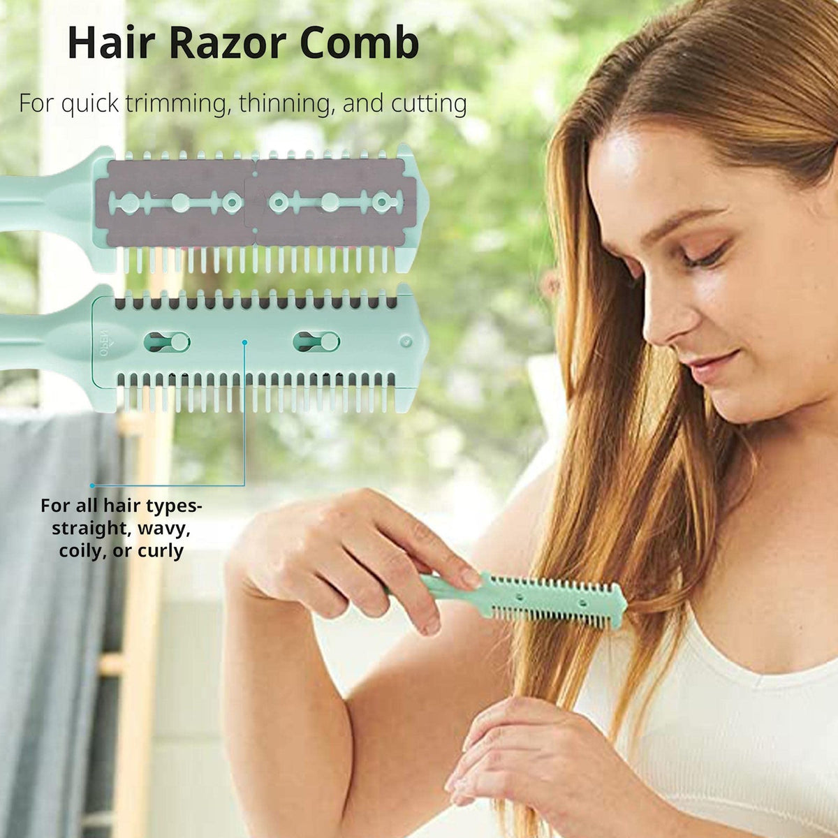 Haircut Razor Comb Set - Double-Ended Styling & Thinning Comb, 3 Pack