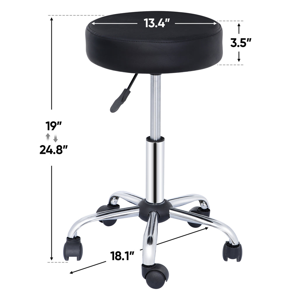 Adjustable Hydraulic Salon Rolling Stool with Swivel Wheels for Hair & Beauty