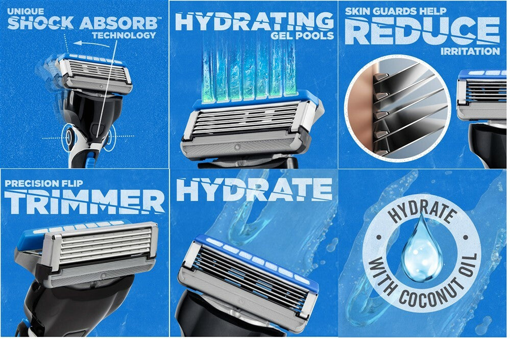 Schick Hydro 5 Sense Razor Handle for Hydro 3 Cartridges - Personal Grooming
