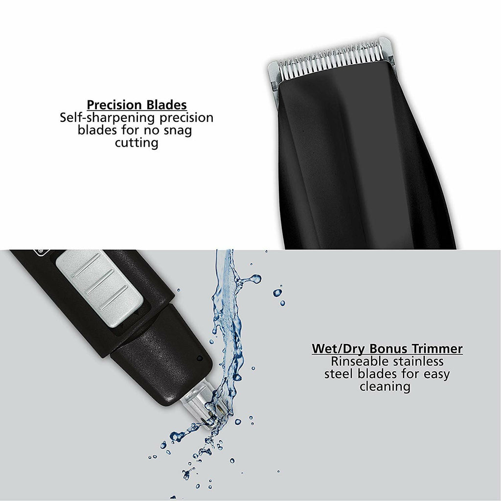 Cordless Nose Ear & Body Hair Trimmer Set with Multiple Guides and Bonus Personal Trimmer