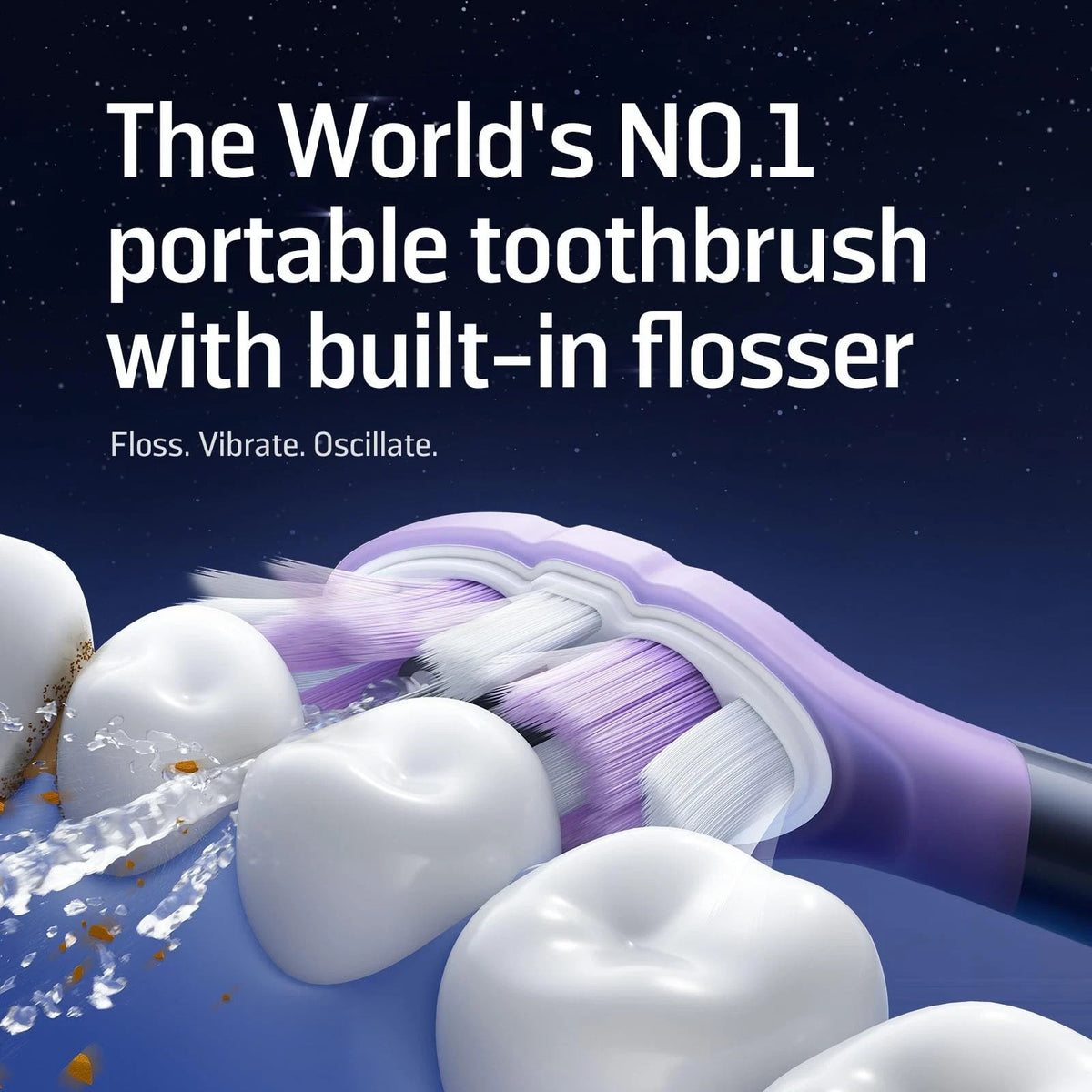 3-in-1 Electric Toothbrush Water Flosser Midnight Blue - Rechargeable