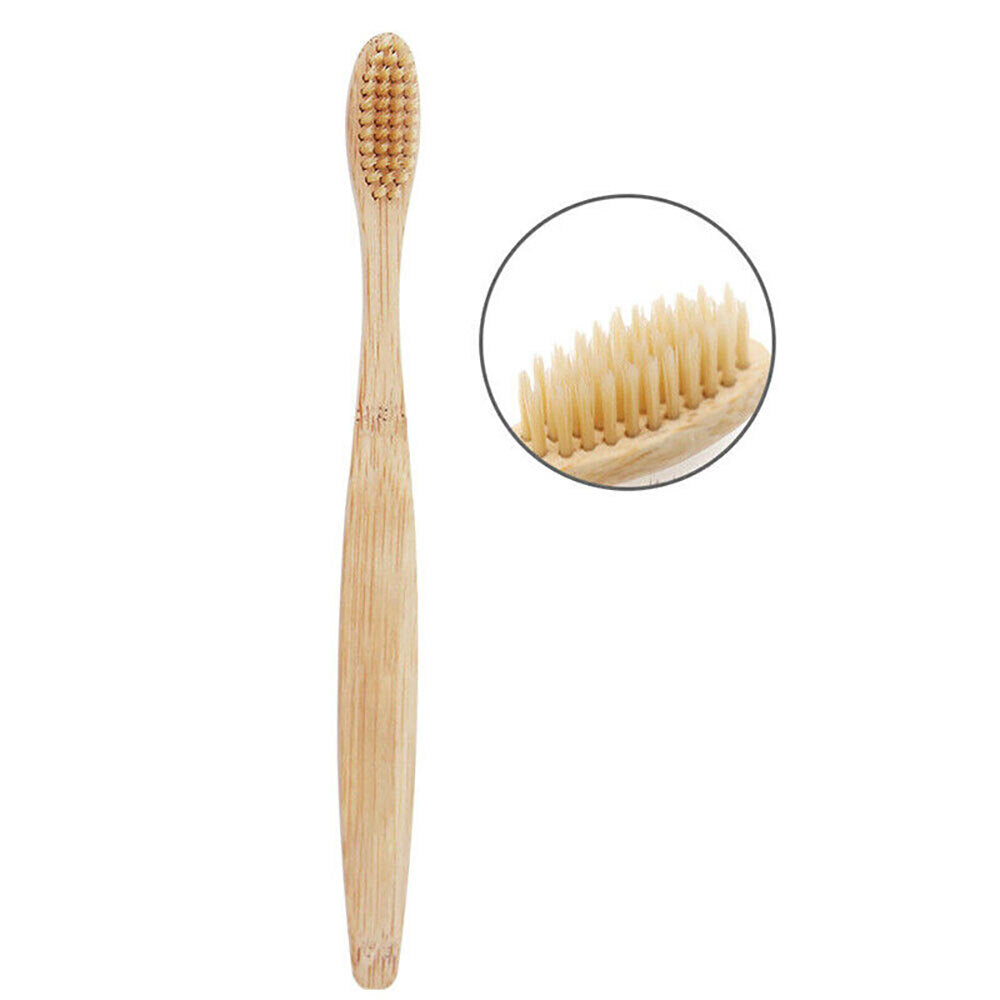 20Pcs Organic Bamboo Toothbrush Set Medium Soft Biodegradable Natural Oral Care