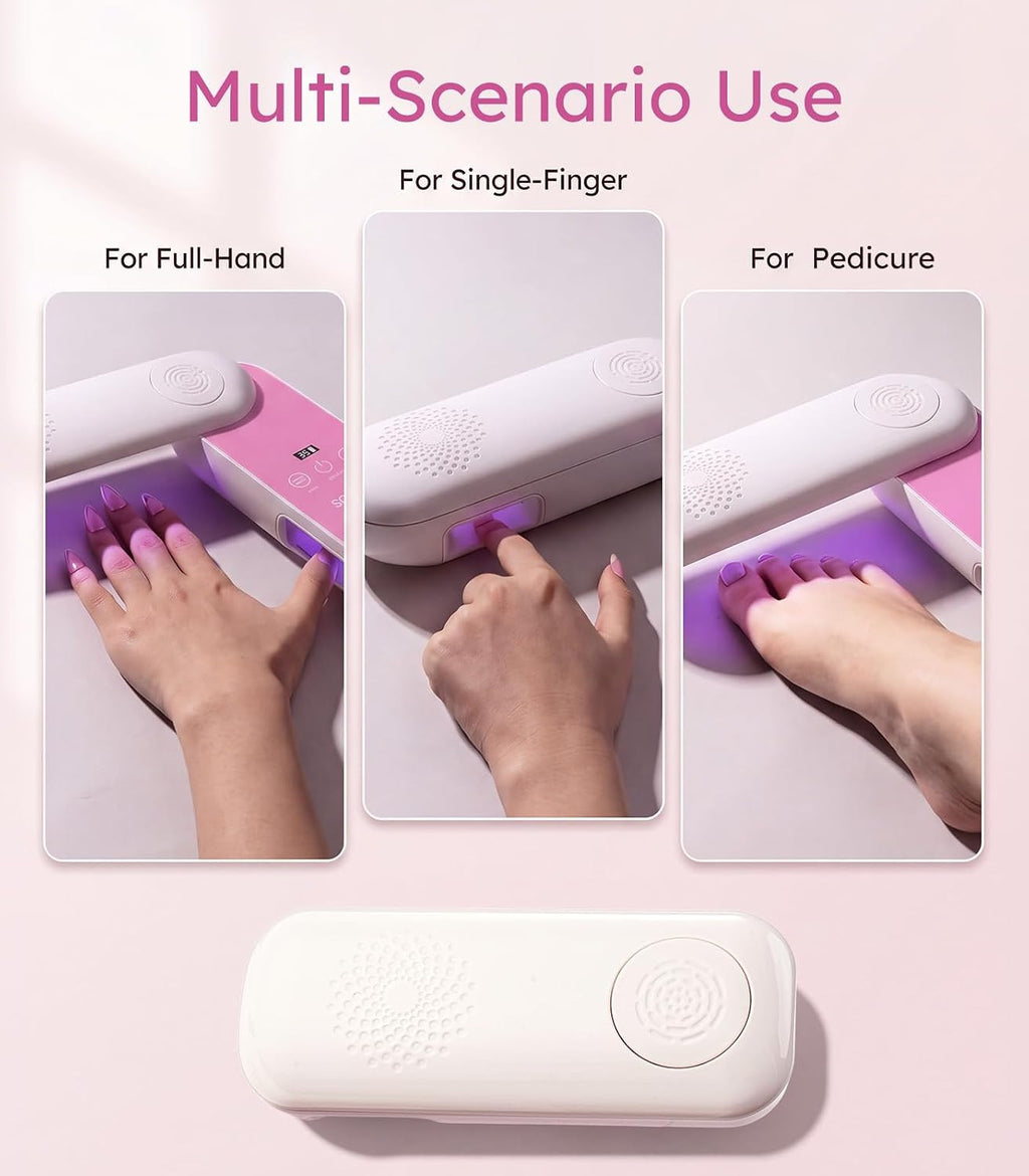 Cordless UV LED Nail Lamp with 36 Beads, Pink - Fast Curing for Gel Nails