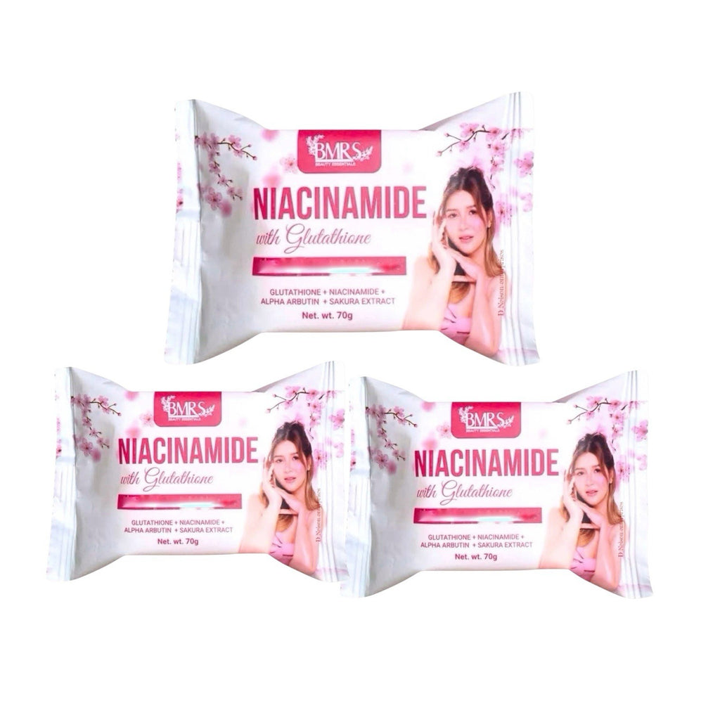 Niacinamide with Glutathione Brightening Soap - 70g Each, Pack of 3