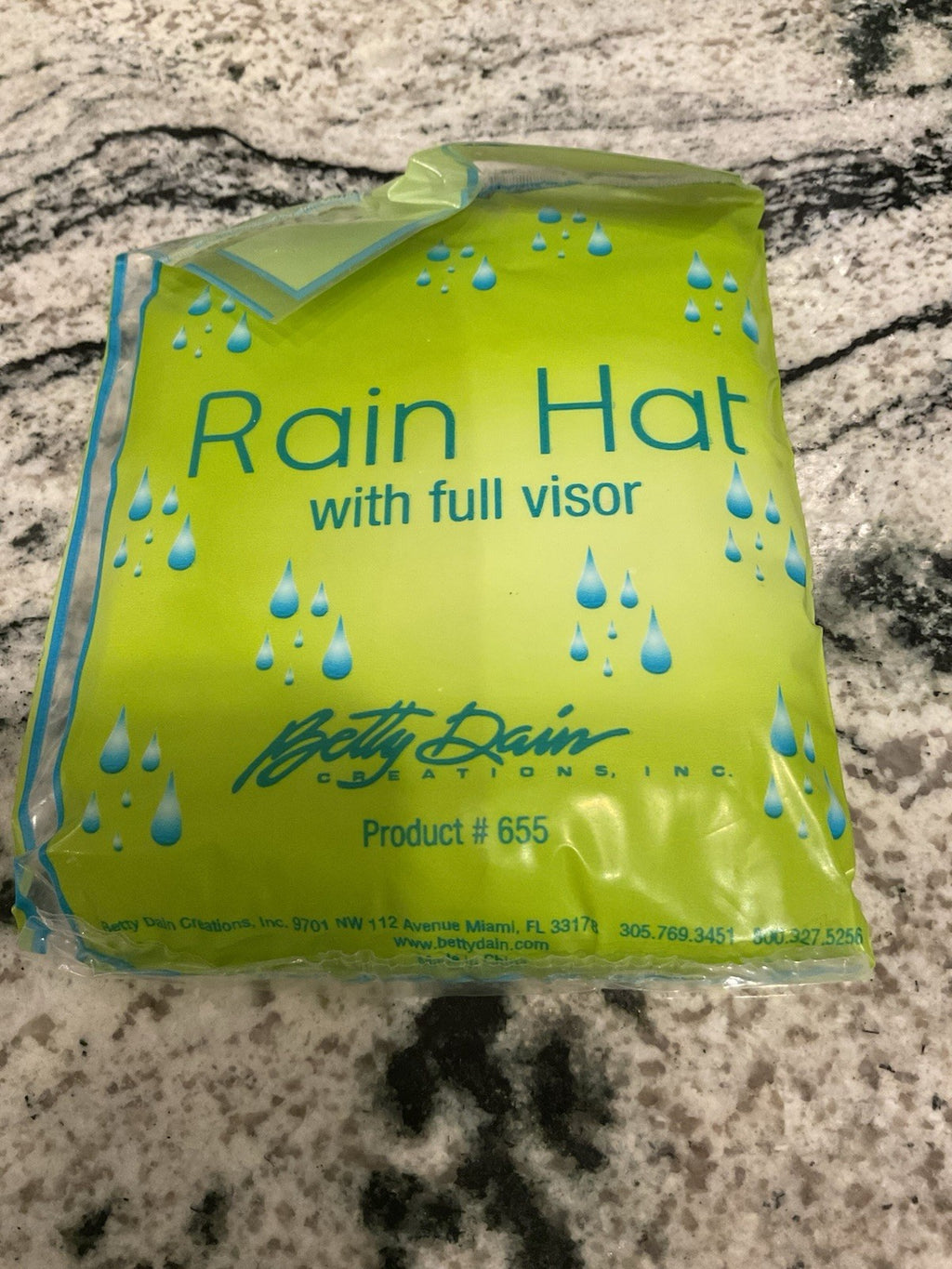 Clear Vinyl Rain Hat with Visor - Pack of 6