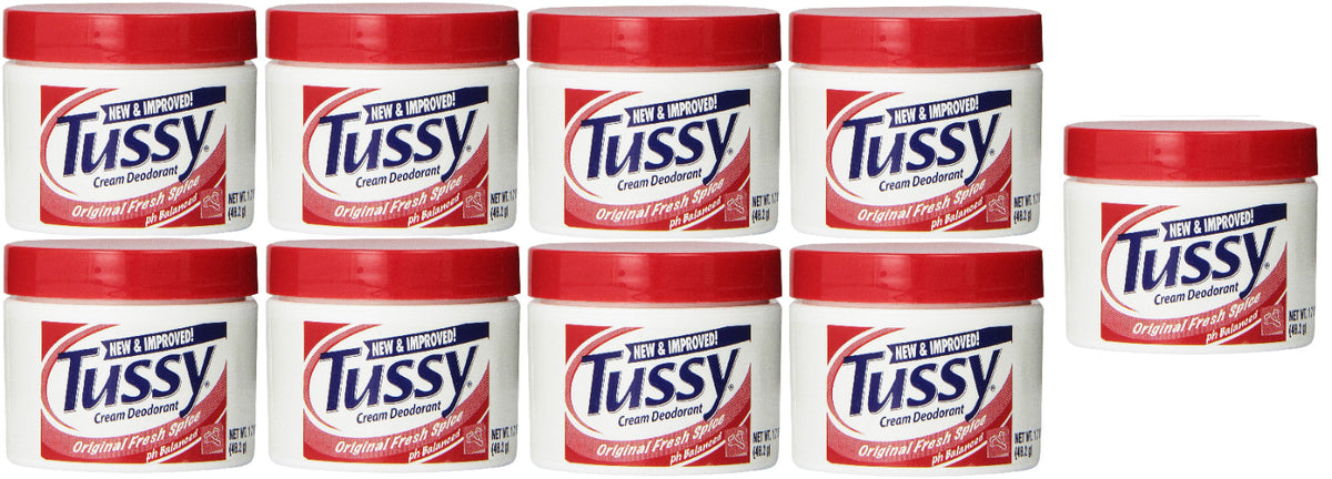 Tussy Deodorant Cream Original Fresh Spice 1.7 Oz - Long Lasting Protection, 9 Pack