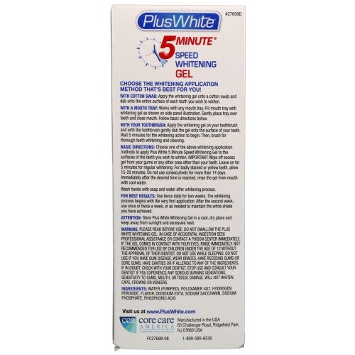 Plus White 4 Pack Whitening Gel - 5 Minute Speed Enamel Safe Tooth Whitening