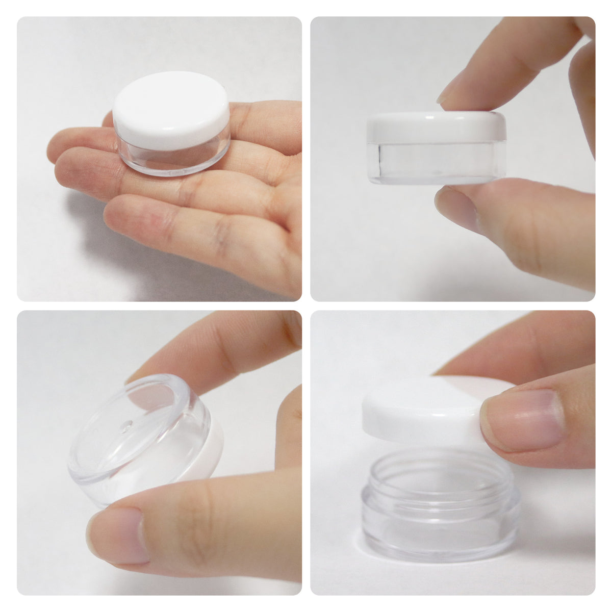 50pcs 5ml Clear Cosmetic Sample Jars - Lip Balm & Makeup Containers