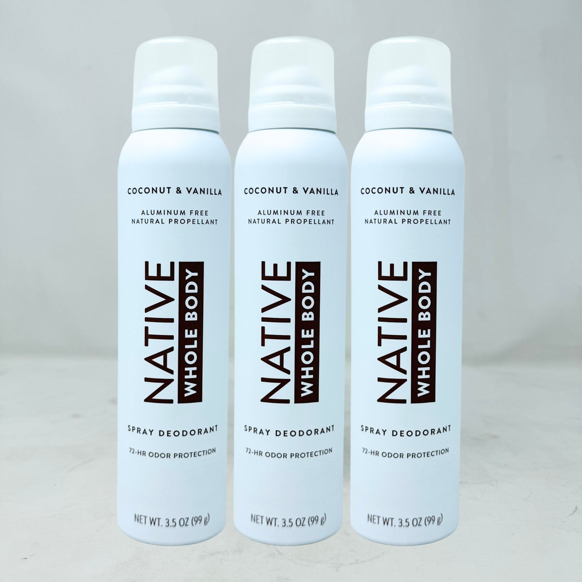 Native Whole Body Deodorant Spray Coconut Vanilla 3.5oz Pack of 3