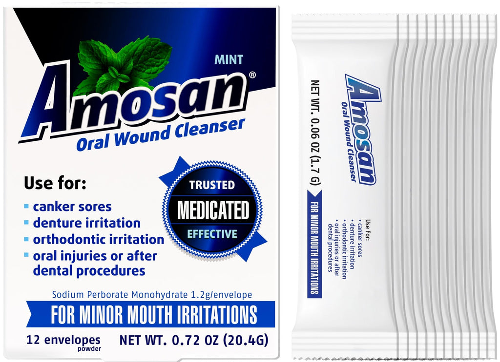 Amosan Oral Wound Cleanser - 0.72 Ounce Oral Care Solution