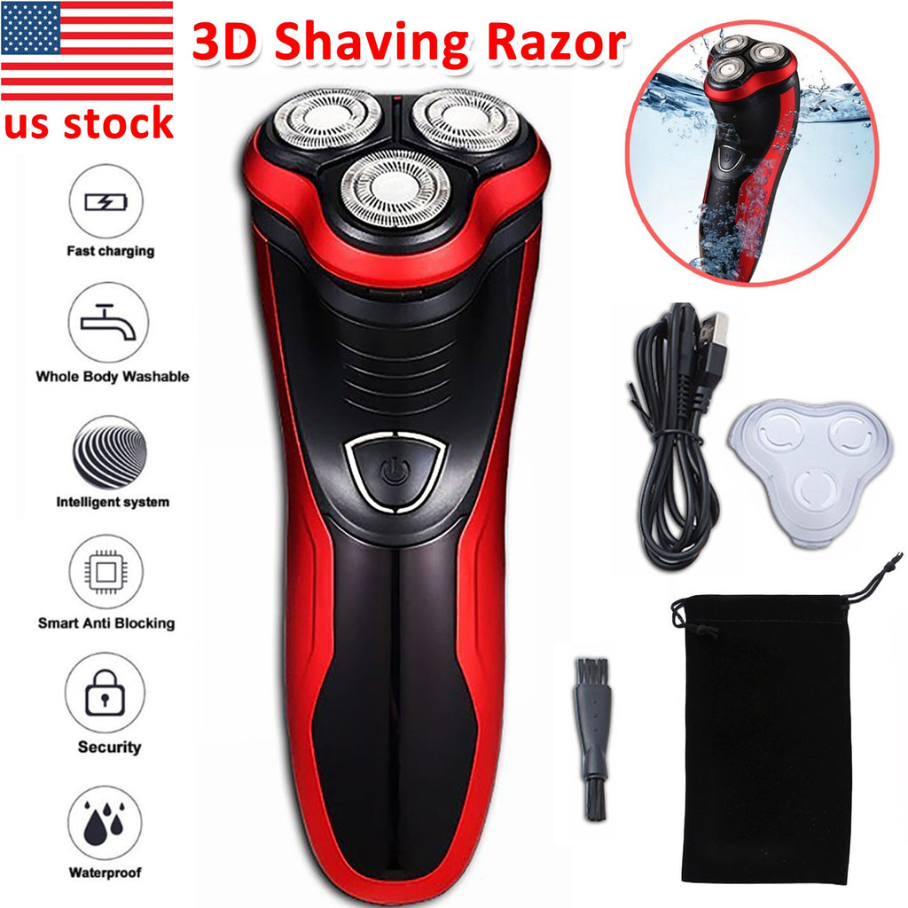 Men Waterproof Rotary Electric Shaver and Trimmer - Cordless Wet Dry 3D Shaving