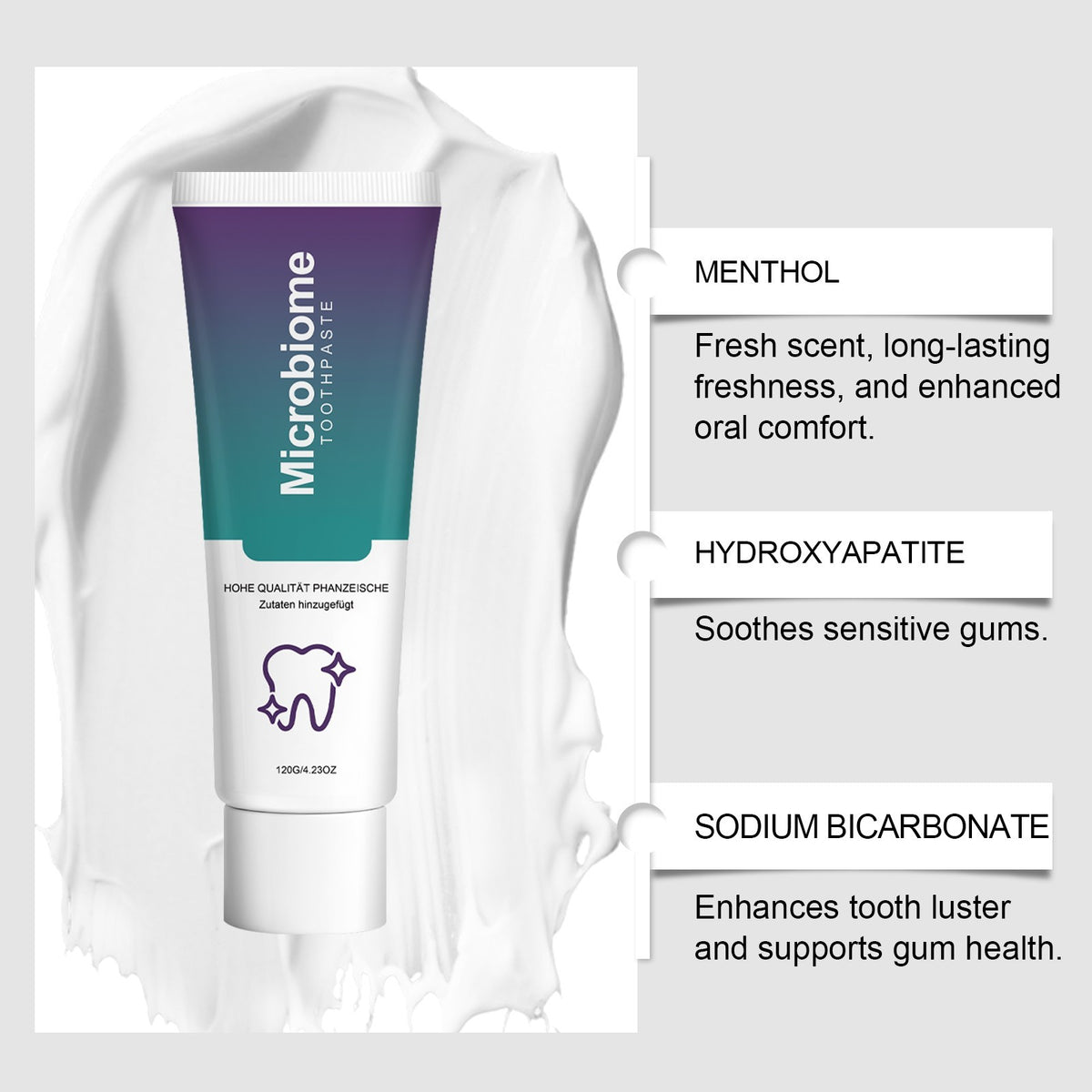 Microbiome Mint Toothpaste for Sensitive Gums & Brightening - 120g